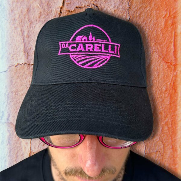 Cappellino Da Carelli baseball rosa con visiera curva e chiusura in velcro