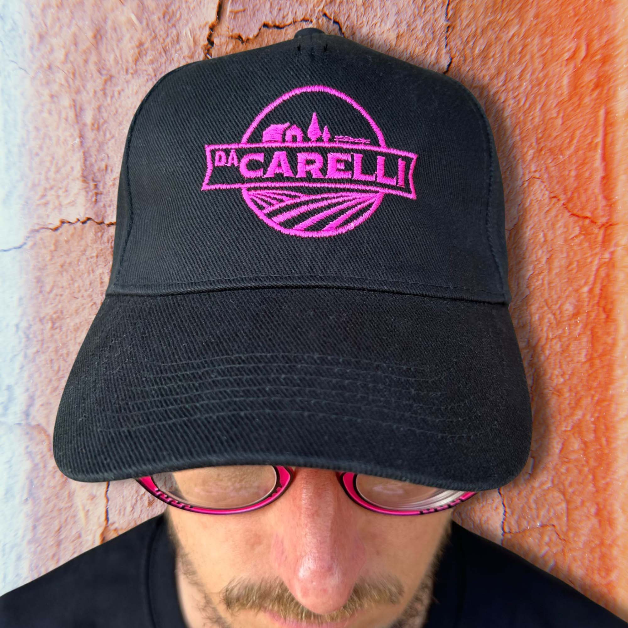 Cappellino Da Carelli baseball rosa con visiera curva e chiusura in velcro