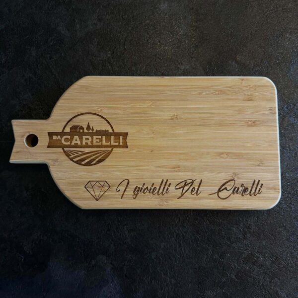 tagliere in bamboo Da Carelli inciso laser