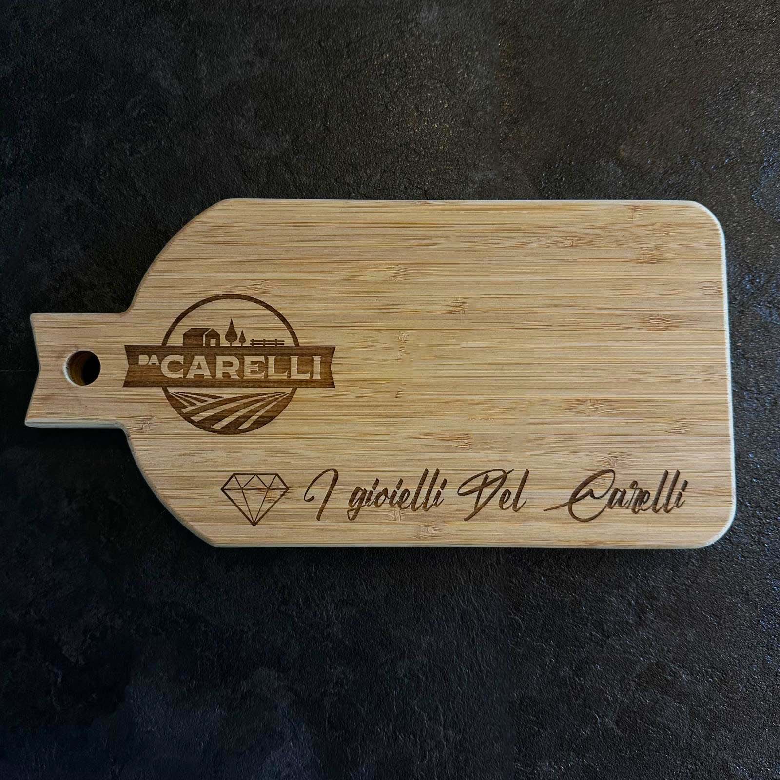 tagliere in bamboo Da Carelli inciso laser